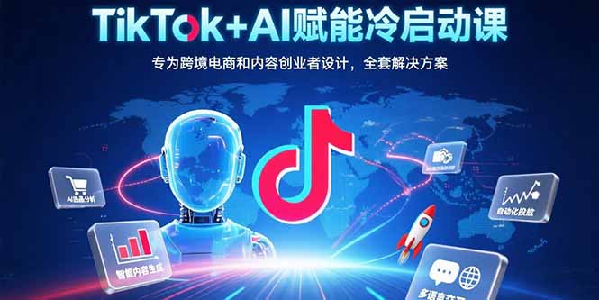 TikTok+AI赋能冷启动课：专为跨境电商和内容创业者设计，全套解决方案-七量思维