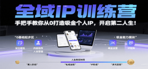 全域IP训练营,手把手教你从0打造吸金个人IP,开启第二人生!-七量思维