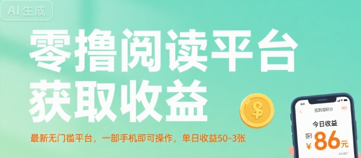 零撸阅读平台获取收益，最新无门槛平台，一部手机即可操作，单日收益50-3张【揭秘】-七量思维