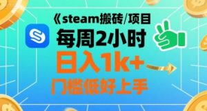 steam搬砖项目每周2小时日入1k+收益核心玩法,手把手教你,门槛低好上手-七量思维
