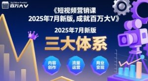 短视频营销课2025年7月新版,三大体系成就百万大V-七量思维