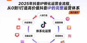 2025年抖音IP孵化运营全流程,从0到1打造高价值抖音IP的完整运营体系-七量思维