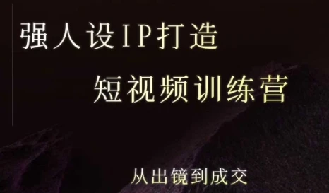 【精】强人设ip打造课，8月​最新5天短视频ip训练营，从出镜到成交-七量思维