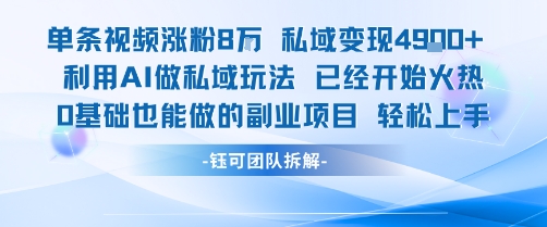 单条视频私域变现4.9k+利用AI做私域玩法 已经开始火热0基础也能做的副业项目轻松上手-七量思维