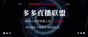 多多直播联盟 全新玩法 单机单日变现300+不要求电脑配置 玩法简单暴力-七量思维