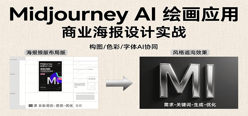 Midjourney AI绘画应用，关键词指令解析、漫画头像制作、海报设计、3D人物生成等-七量思维