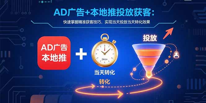 AD广告+本地推投放获客：快速掌握精准获客技巧，实现当天投放当天转化效果-七量思维