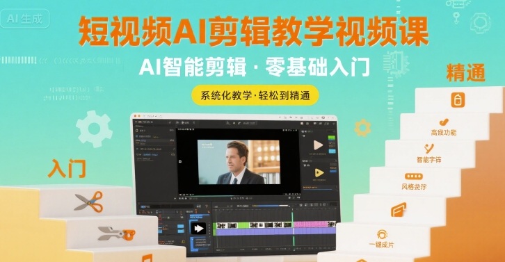 短视频AI剪辑教学视频课，入门到精通-七量思维