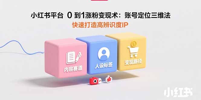 小红书平台0到1涨粉变现术：账号定位三维法，快速打造高辨识度IP-七量思维