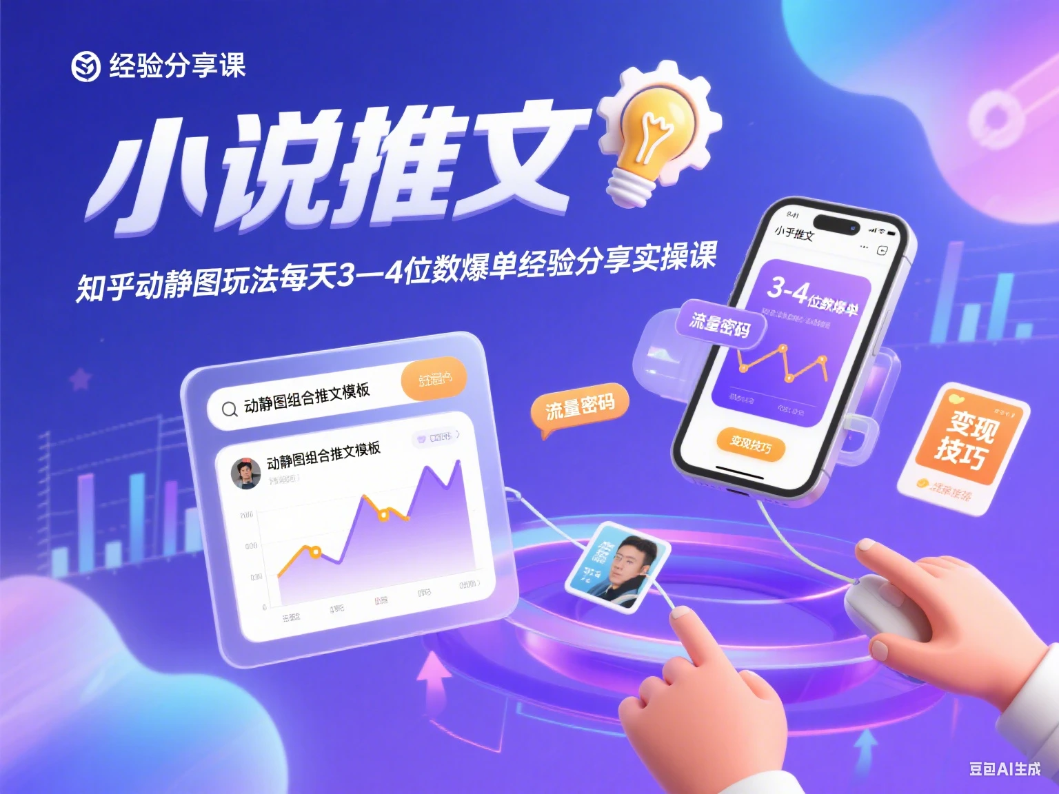小说推文 知乎动静图玩法每天3—4位数爆单经验分享实操课-七量思维