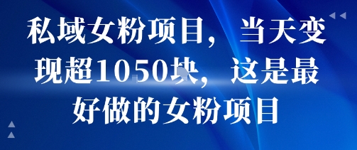 私域女粉项目，当天变现超1k，这是最好做的女粉项目，可放大操作-七量思维