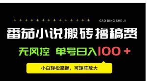 番茄小说创作人搬砖赚稿费,无风控单号日入100+,小白轻松掌握,可矩…-七量思维
