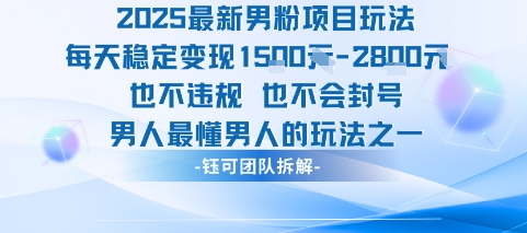 2025最新男粉项目玩法每天变现1k+也不违规也不会封号男人最懂男人的玩法-七量思维