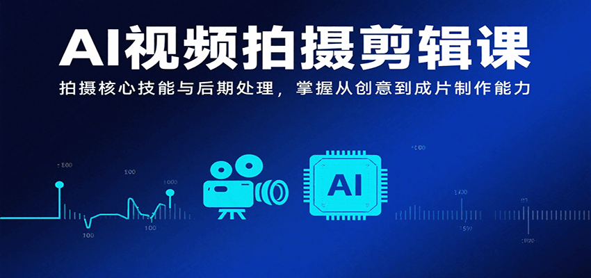 AI视频拍摄剪辑课，拍摄核心技能与后期处理，掌握从创意到成片制作能力-七量思维
