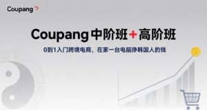 Coupang中阶班+高阶班，0到1入门跨境电商，在家一台电脑挣韩国人的钱-七量思维