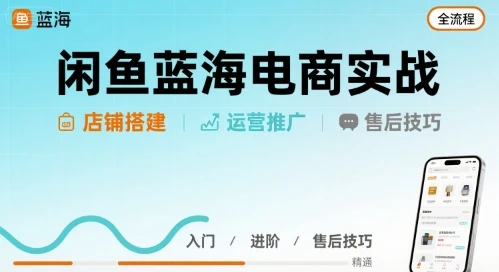 【精】闲鱼蓝海电商实战，店铺搭建运营售后全流程-七量思维