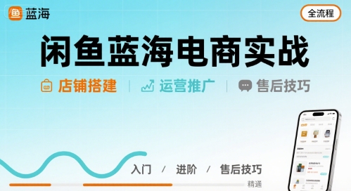 闲鱼蓝海电商实战，店铺搭建运营售后全流程-七量思维
