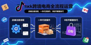 TikTok跨境电商全流程运营:店铺注册流程,一件代发操作,0粉开橱窗技巧-七量思维