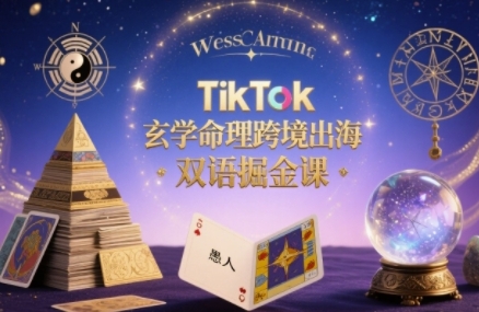 TikTok玄学命理跨境出海双语掘金课，手把手教你用命理知识精准直击海外用户痛点-七量思维