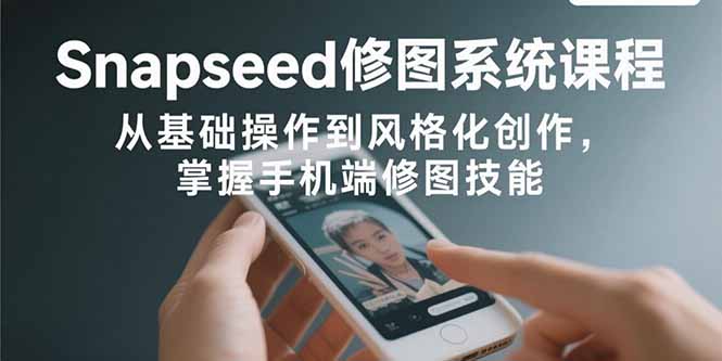 Snapseed修图系统课程：从基础操作到风格化创作，掌握手机端修图技能-七量思维