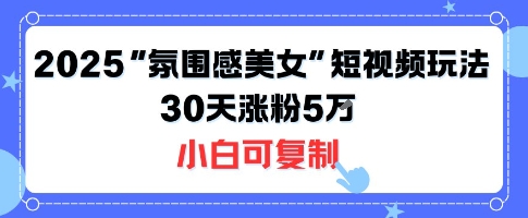 不露脸也能火！2025“氛围感美女”短视频玩法，30天涨粉5W小白可复制-七量思维