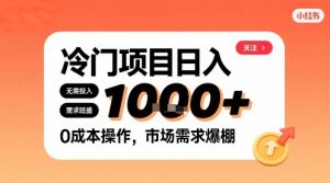 在小红书上发现个冷门路子,需求不小,零成本操作,每天能有1k进账-七量思维