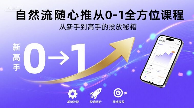 自然流随心推从0-1全方位课程，从新手到高手的投放秘籍-七量思维