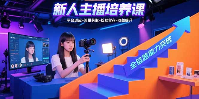 新人主播培养课：平台适应-流量获取-粉丝留存-收益提升 全链路能力突破-七量思维