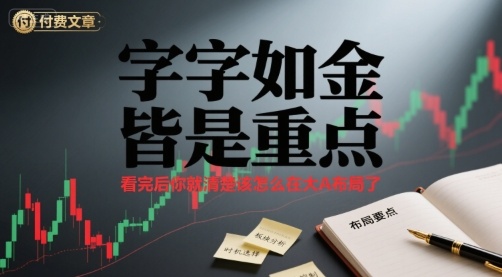 付费文章：字字如金 皆是重点， 看完后 你就清楚该怎么在大A布局了-七量思维