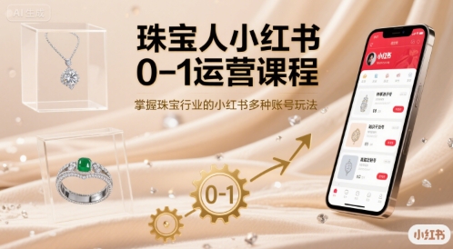 珠宝人小红书0-1运营课程，掌握珠宝行业的小红书多种账号玩法-七量思维