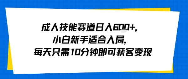 成人技能赛道日入多张，小白新手适合入局，每天只需10分钟即可获客变现-七量思维
