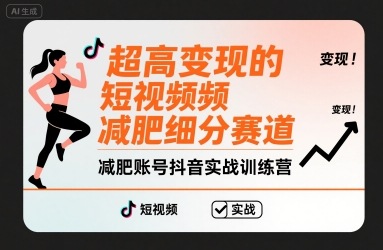 超高变现的短视频减肥细分赛道，减肥账号抖音实战训练营-七量思维