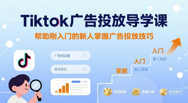 Tiktok广告投放导学课，帮助刚入门的新人掌握广告投放技巧-七量思维