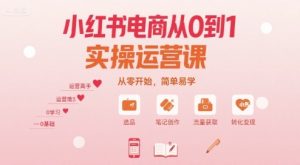 小红书电商从0到1实操运营课，从零开始，简单易学-七量思维
