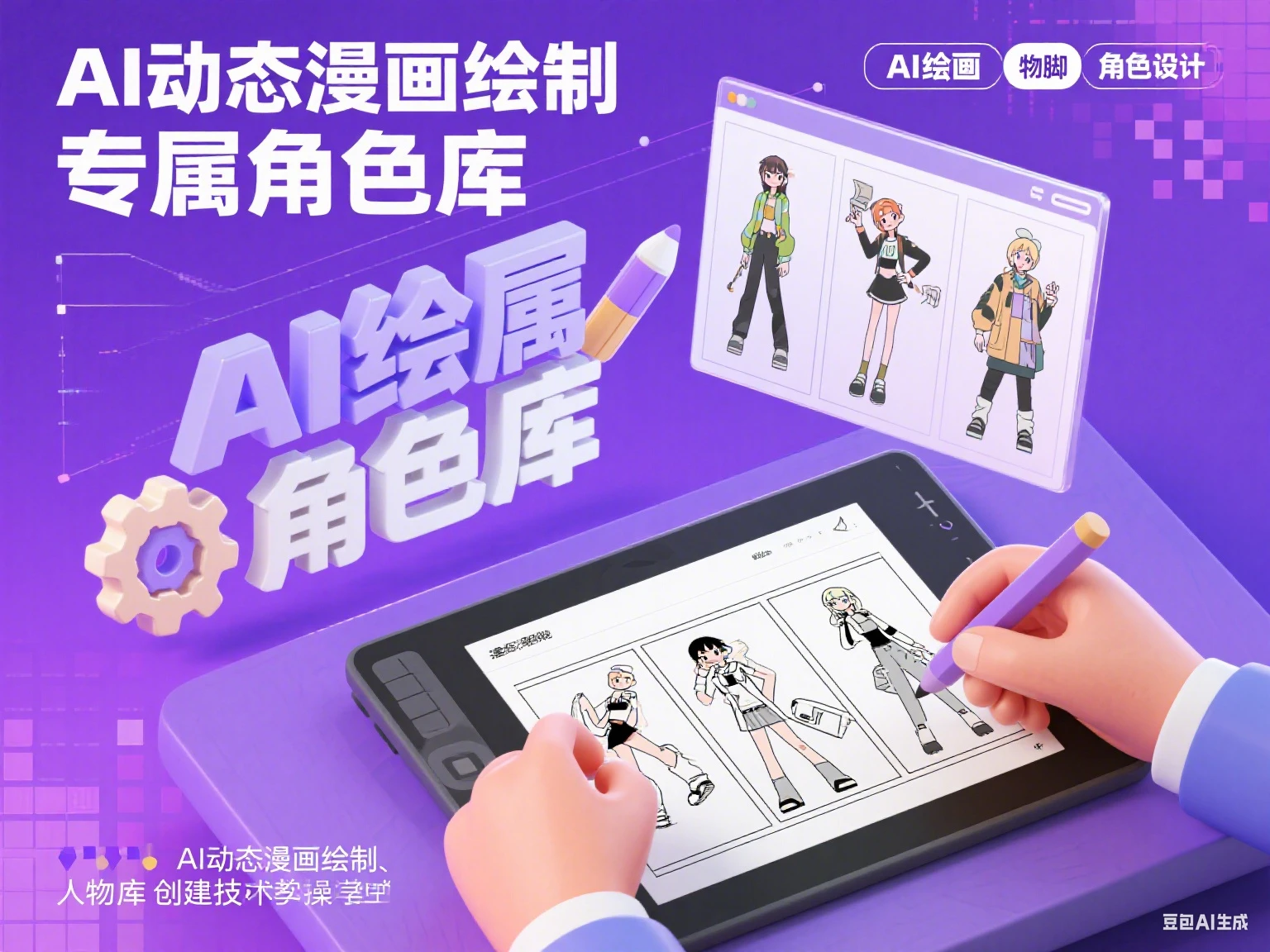 AI动态漫画绘制专属人物脚色库实操课-七量思维