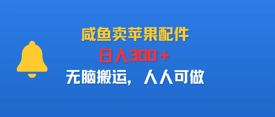 咸鱼卖苹果配件，日入300＋，无脑搬运，人人可做-七量思维