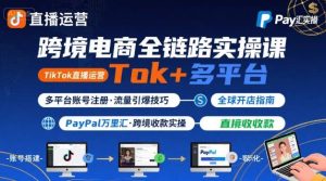 跨境电商线上课，TikTok 直播运营 + 多平台账号注册 + PayPal 万里汇实操教程-七量思维