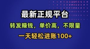 最新正规平台，转发賺钱，单价高，不限量，一天轻松进账100+【揭秘】-七量思维