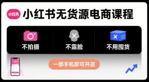 小红书无货源电商课程，不拍摄不露脸不用囤货，一部手机即可开店-七量思维
