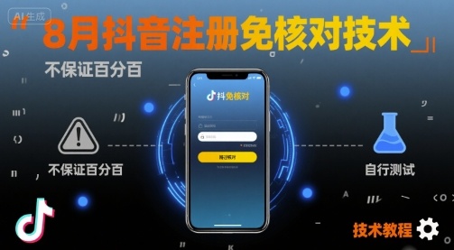 8月抖音注册免核对技术，不保证百分百，自测-七量思维