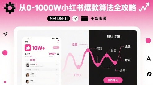 从0-1000W小红书爆款算法全攻略，时长1.5小时，干货满满-七量思维