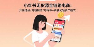 小红书无货源全链路电商：开店选品/内容制作/零库存+高转化轻资产模式-七量思维