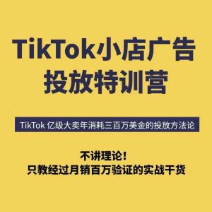 TikTok小店广告投放特训营，6天破局计划专治各种“投不动”，教你经过月销百万验证的实战干货-七量思维