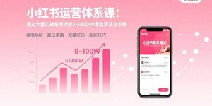 小红书运营体系课:通过大量实战案例拆解0-1000W爆款算法全攻略-七量思维