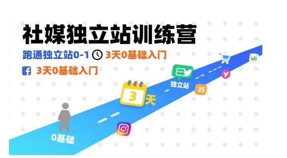 【精】社媒独立站训练营，跑通独立站0-1，3天0基础入门-七量思维
