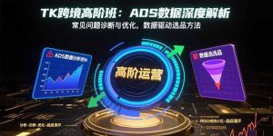 TK跨境高阶班:ADS数据深度解析,常见问题诊断与优化,数据驱动选品方法-七量思维