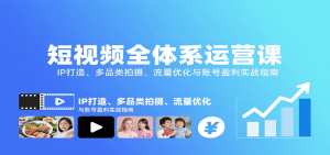 短视频全体系运营课：IP打造、多品类拍摄、流量优化与账号盈利实战指南-七量思维