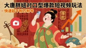 大唐胖妞对口型爆款短视频玩法，快速起千粉万粉号-七量思维