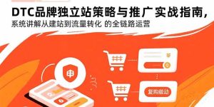 DTC品牌独立站策略与推广实战指南,系统讲解从建站到流量转化的全链路运营-七量思维