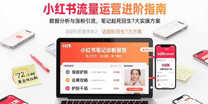 小红书流量运营进阶指南，数据分析与涨粉引流，笔记起死回生7大实操方案-七量思维